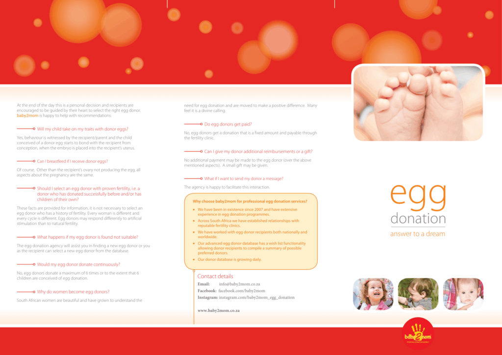 Baby2Mom Egg Donation Brochure